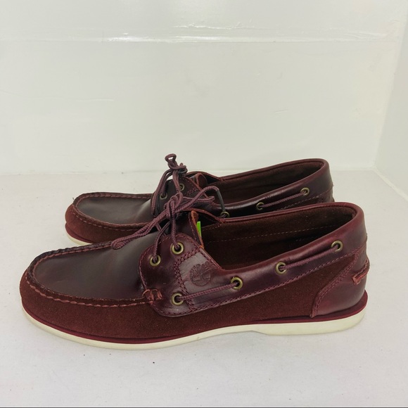 Timberland Women's Size 10M Classic 2-Eye Boat Shoes Red Brown Leather Suede - Picture 3 of 9